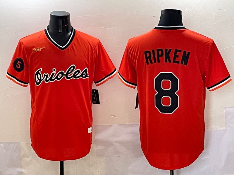 Men Baltimore Orioles #8 Ripken Orange Game 2025 Nike MLB Jersey style 5096->baltimore orioles->MLB Jersey